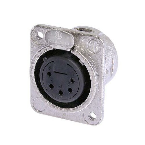 Main product image for Neutrik NC5FDM3-L-1 3 Pin XLR Female Panel Chassis M3 Mount Connector Nickel092-413